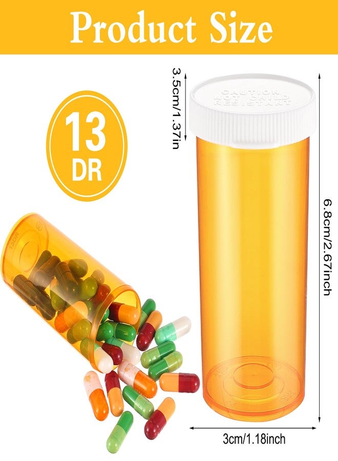 ElevateTech Empty Pill Bottles with Caps, Small Medicines Bottle Plastic Vials Easy Open Medication Vials Containers Clear Travel Pill Cases Organizers (13 Dram, 9 Pcs) - Image 2